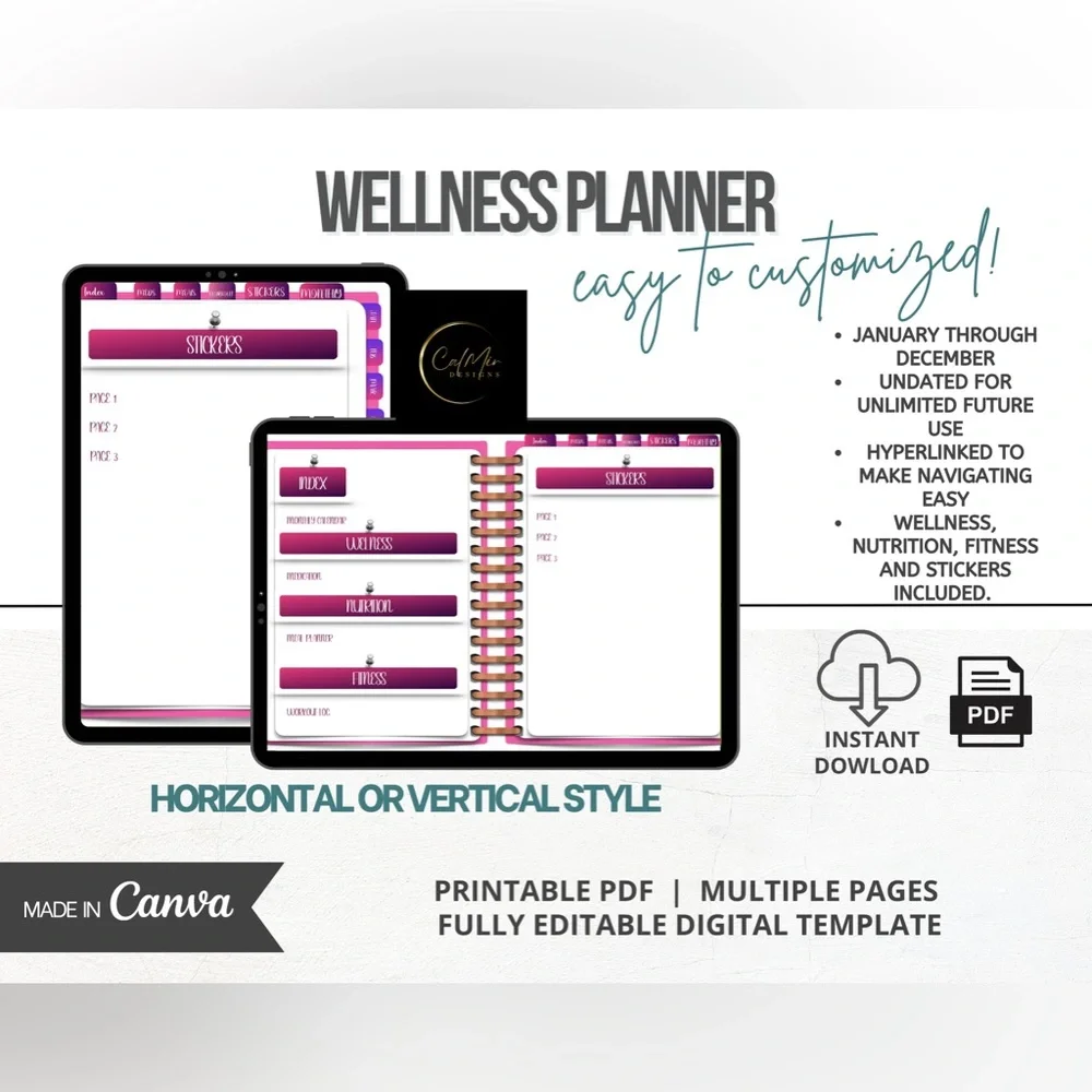 This is a wellness digital planner tool that organizes your day.